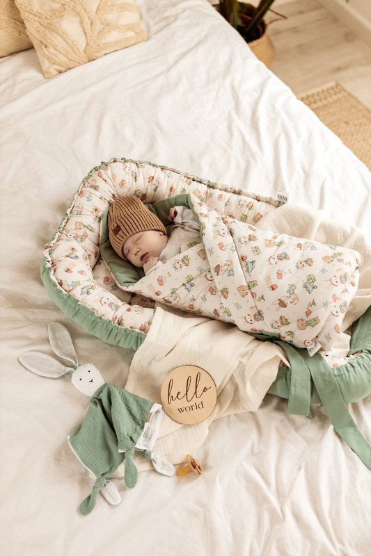 Nid d'enfant OLIVIER - 100% coton - sauge