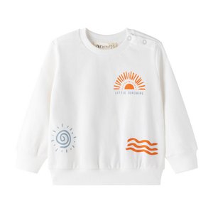 Weißes Baby-Sweatshirt, 6–24 Monate, elastische Baumwolle, BBV66045