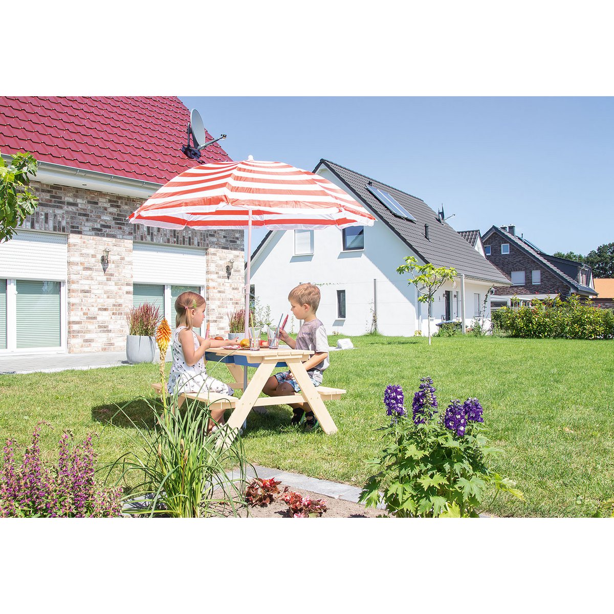 Children´s picnic bench „Matsch-Nicki für 4”, natural