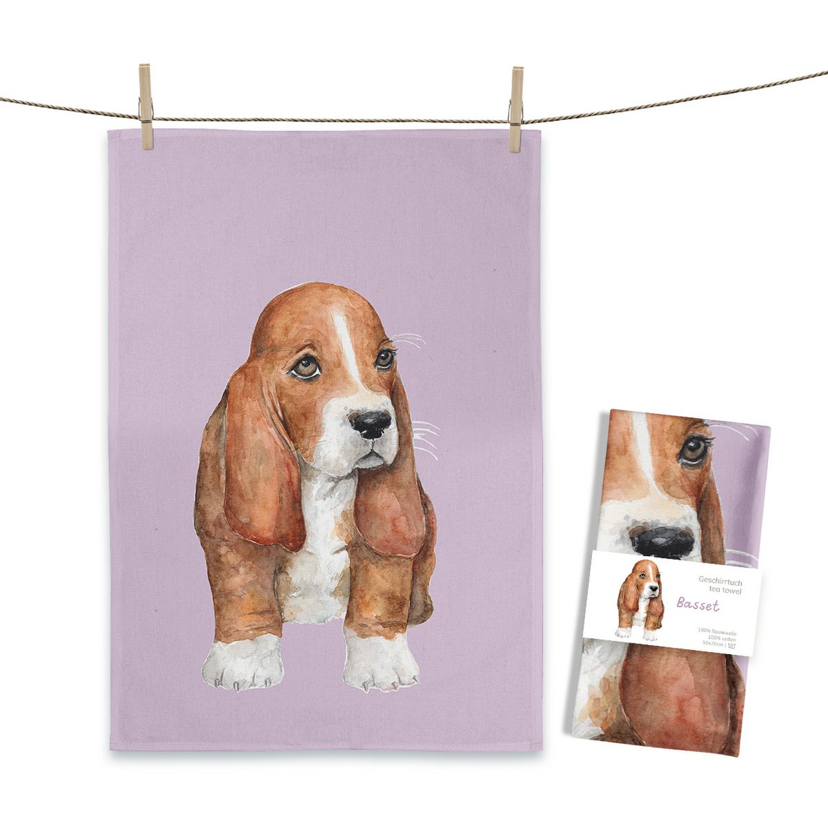 Toalla de té Basset Hound