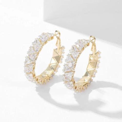 Bold Luminous Pavé Hoop Earrings