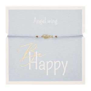 Bracelet - "Be Happy" - gold pl. - wing 606682