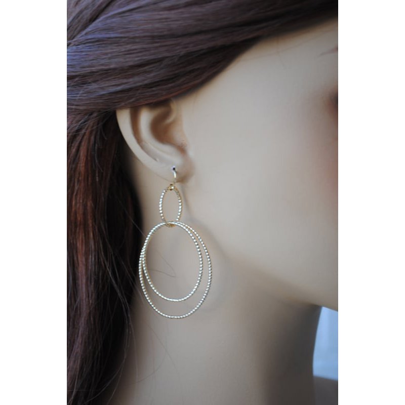 Boucles d'oreilles anneaux plaqué or 24 carats