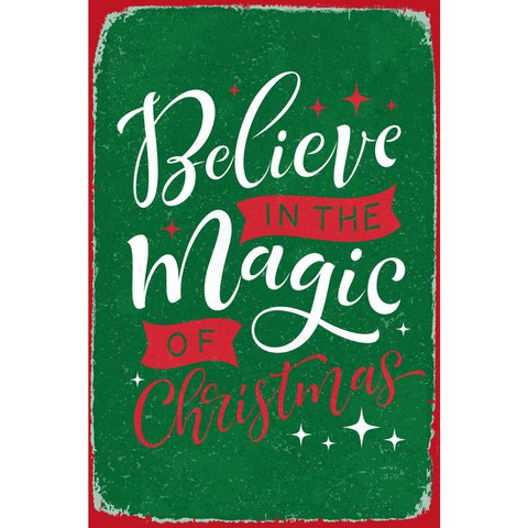 Blechschild - Geloof in de magie van Kerstmis 20x30cm