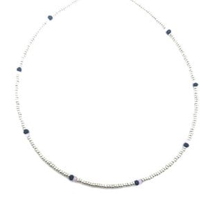 Faceted stones choker silver