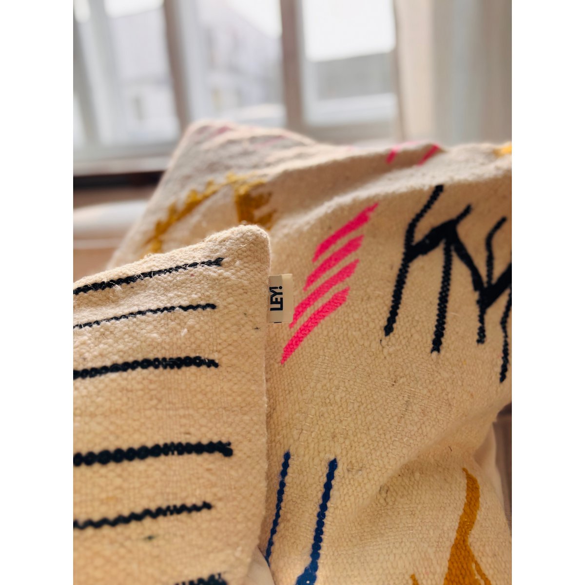 LEI! Kissen - Kleurrijke lijn - 60 x 60