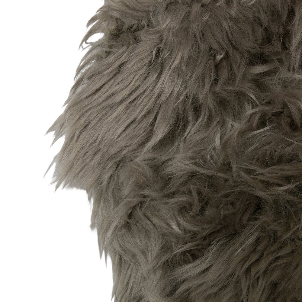Stuhlmantel Neuseeland-Schaf rund taupe 40cm