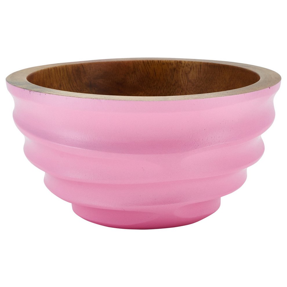 Cuenco de madera - frutero - ensaladera - Modelo Twist - rosa