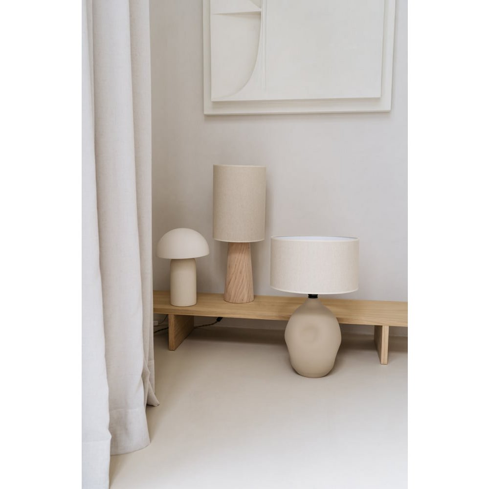 Handmade table lamp Maeve from Portuguese earthenware, natural