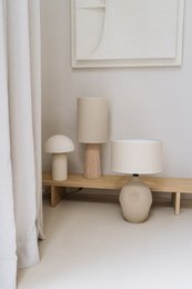 Handmade table lamp Maeve from Portuguese earthenware, natural