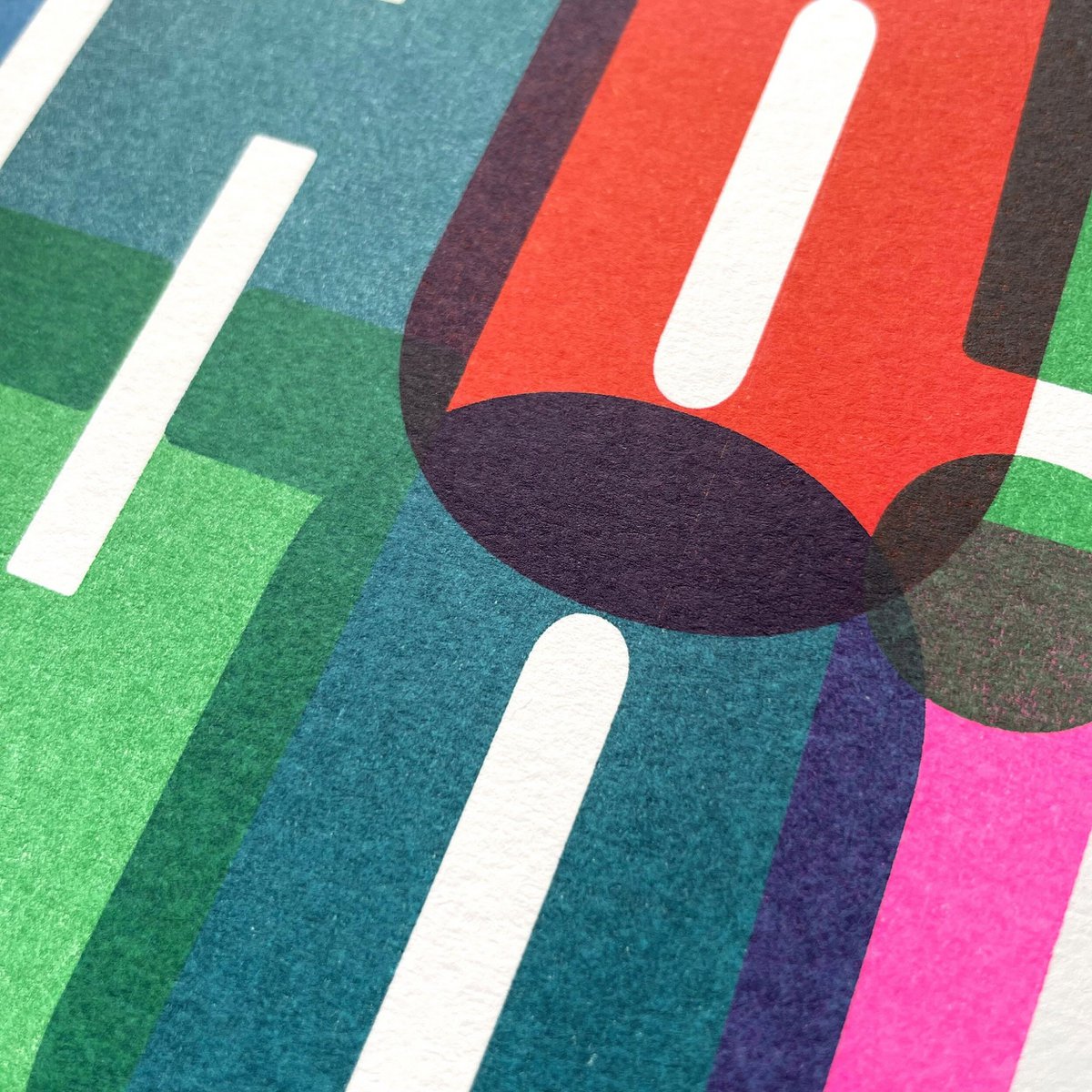 Postal Riso, tarjeta de Navidad, HoHo!, risografía, DIN A6