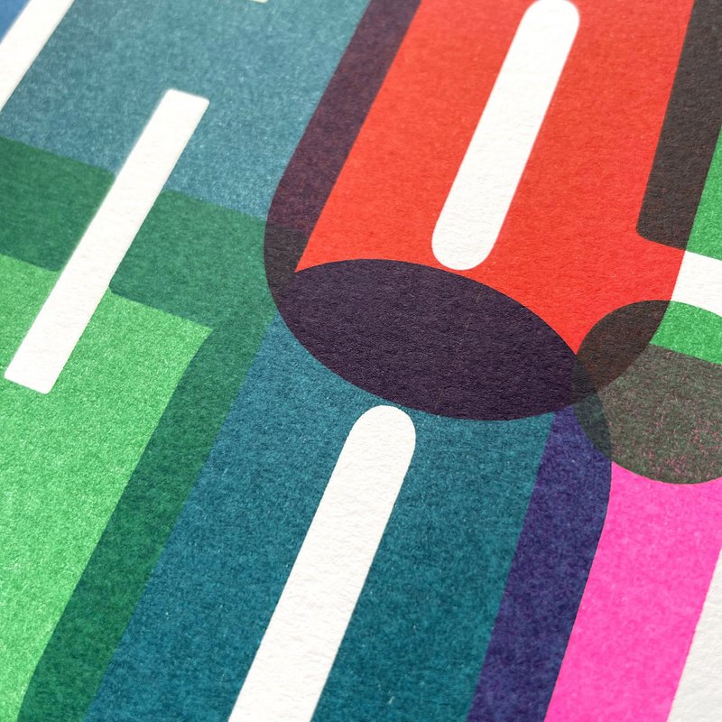 Postal Riso, tarjeta de Navidad, HoHo!, risografía, DIN A6