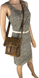 Damen Umhängetasche - kleiner Cognac -Puffer -Crossbody -Tasche