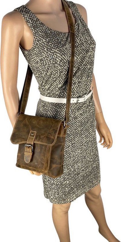 Damen Umhängetasche - kleiner Cognac -Puffer -Crossbody -Tasche