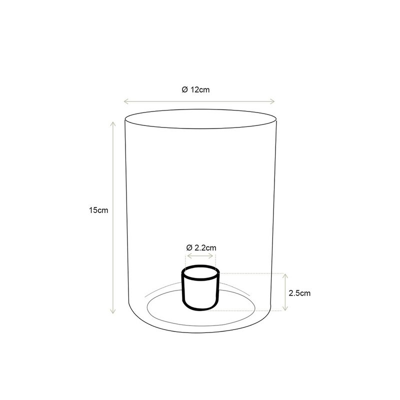 Candle Holder Glass Clear 12x15.5cm