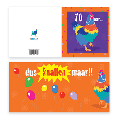 Kartka Urodzinowa | 70 lat, więc dajmy czadu | kurczak