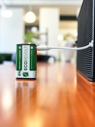 Ecorevolt 9V-Pile genopladelig USB-C 650 mAh
