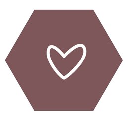 Wall hexagon heart coffee brown
