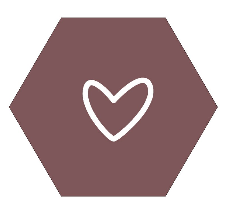 Wall hexagon heart coffee brown