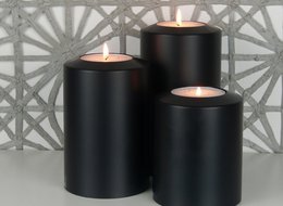 Sin! Teelichthalter Dauerkerze Classic schwarz ∅ 8 cm