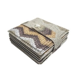 Juego de posavasos de cristal de 6 posavasos marrones con estampado en zigzag