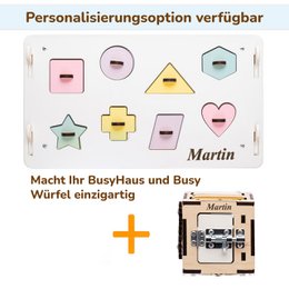 Set - BusyBoard little house white/pastel and creative cube