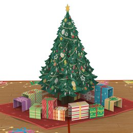 Christmas tree with gifts pop-up card
