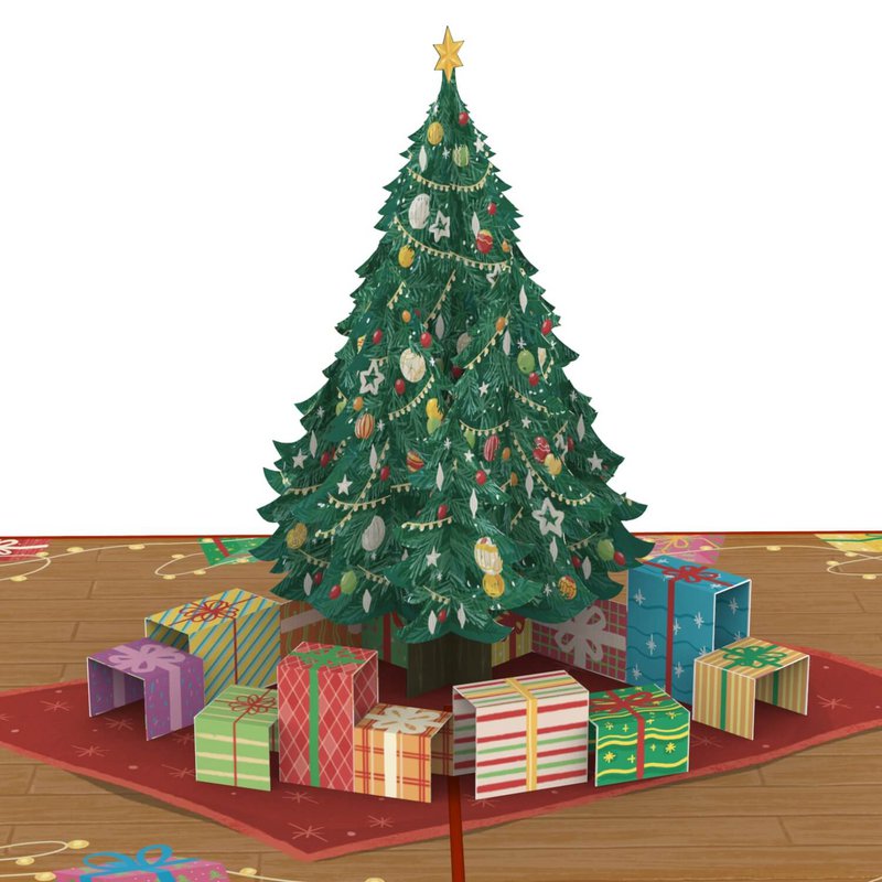 Christmas tree with gifts pop-up card