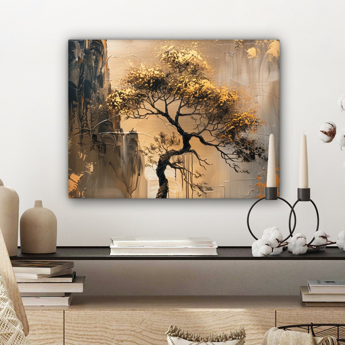 Peinture sur toile - décoration murale - or - paysage - peinture - décoration murale salon - décoration de chambre moderne - peintures abstraites