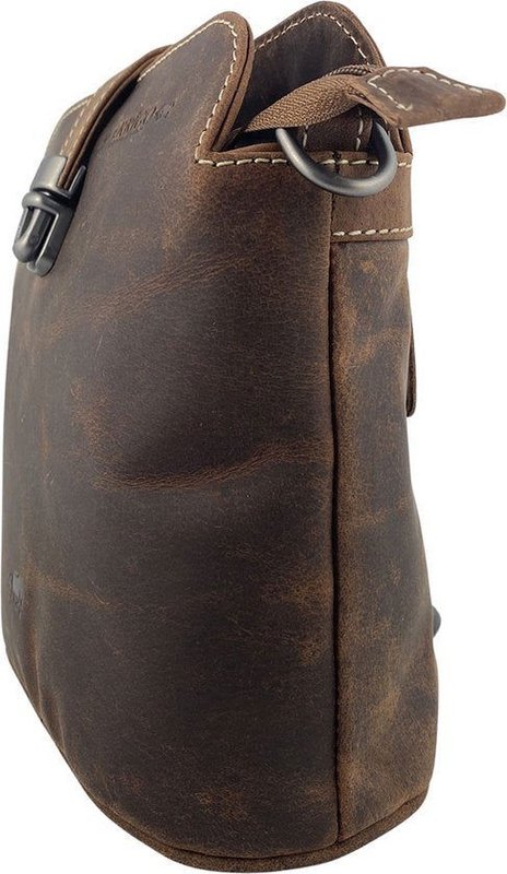 Cognac Buffalo Leder Crossbody -Tasche für Frauen - Umhängetasche mit Büchertaschenverschluss und Vintage -Look, perfekt für einen stilvollen und zeitlosen Look.