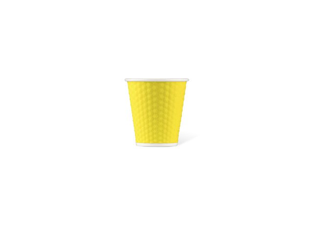 Porcelain cup LAP 180ml with silicon. grip honeycomb Yellow Glossy