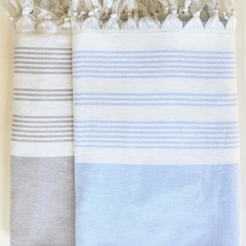 Taupe Stripes on White