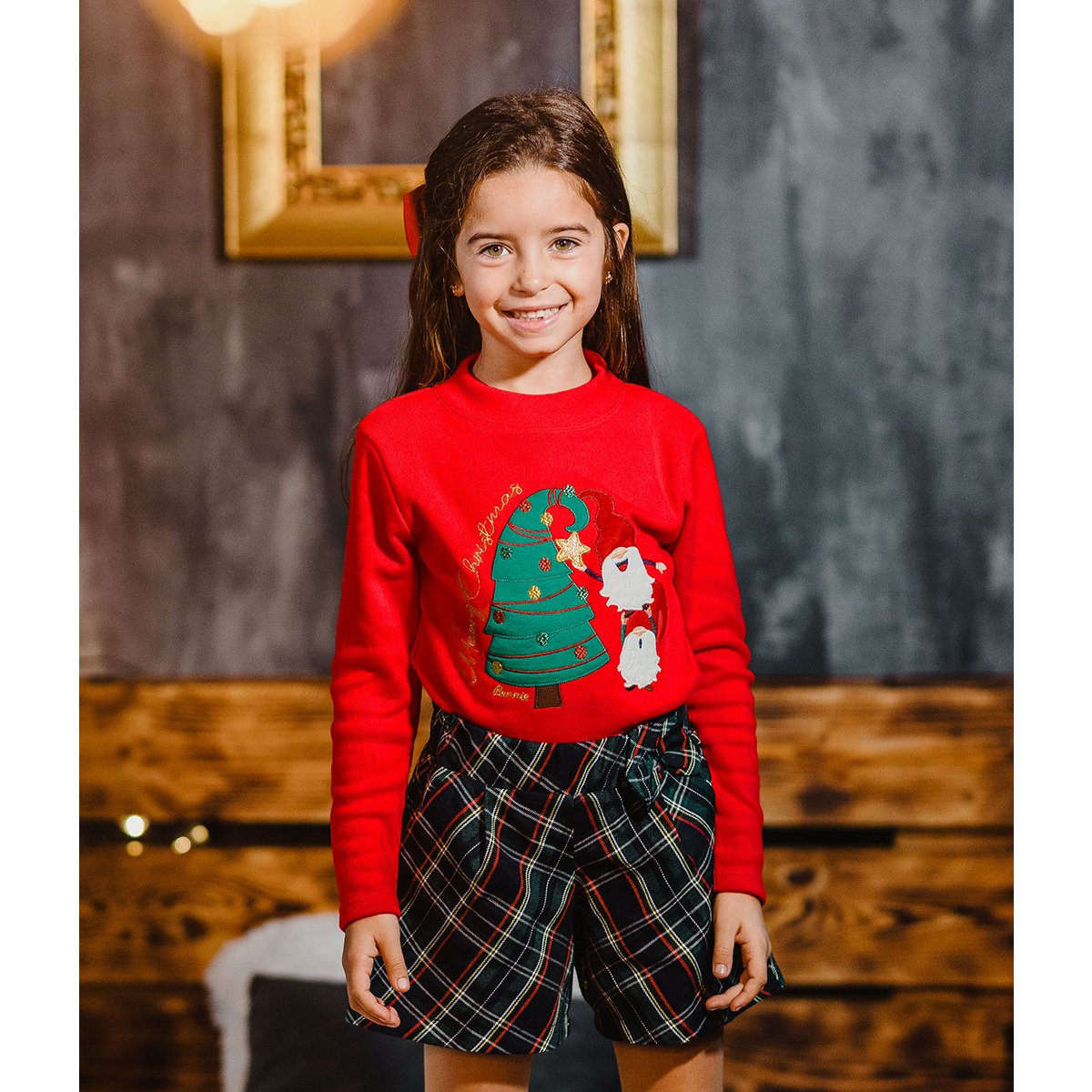Merry Christmas Tree Embroidered Cotton Sweater