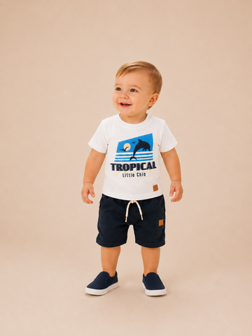 Baby T-shirt "Snow White" (Dolphin Print)