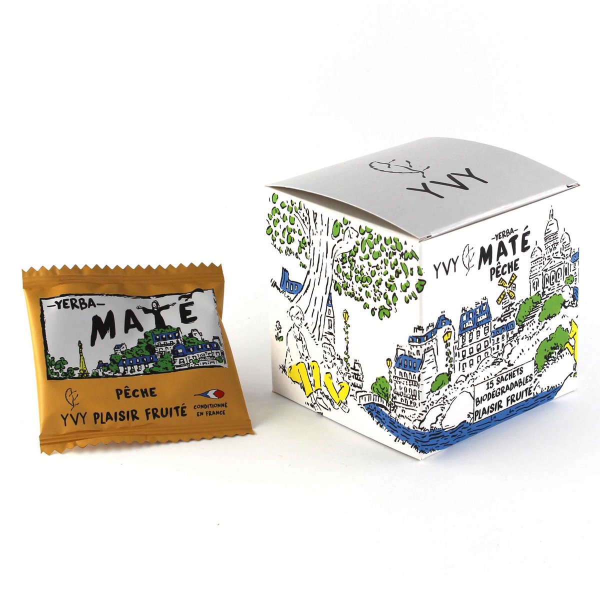 Organic Peach Mate - 15 biodegradable tea bags
