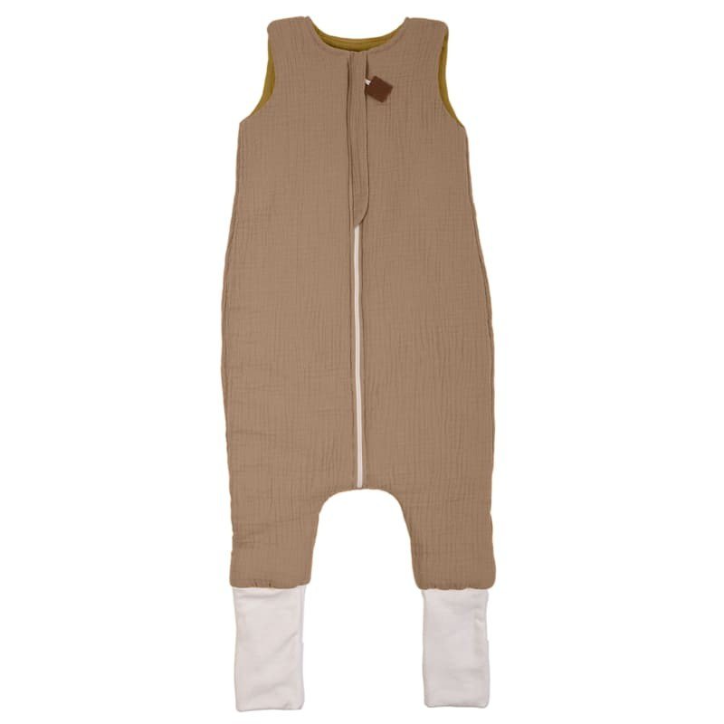 Dubleside BIO muslin NYFØDT SOVEPOSE TOG 2, 12-24m MØRK EG/OLIVE