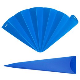 Eventail, éventail à main, éventail, bleu roi opaque