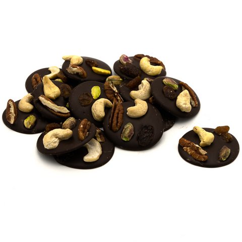 Mendiants puur met cashewnoten, pistachenoten, rozijnen en pecannoten 150 Grs