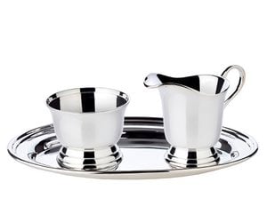 EDZARD Sahneservice Jersey 3-teilig, schwerversilbert (Zuckerdose, Sahnegießer, Serviertablett)