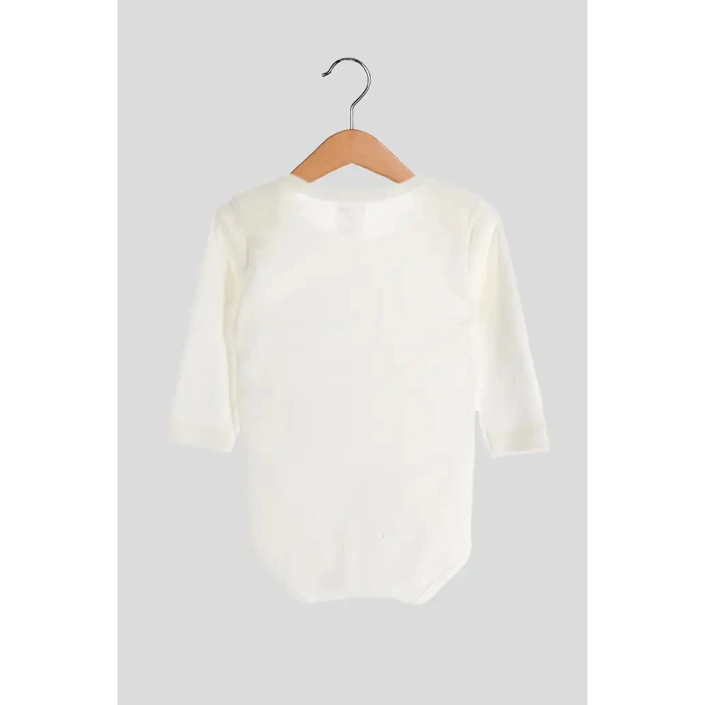 Baby langærmet bodysuit, ubørstet, hvid