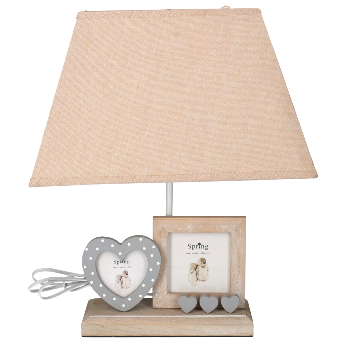 Photo lamp with lampshade h 42x35x19 cm in resin and fabric
