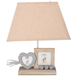 Photo lamp with lampshade h 42x35x19 cm in resin and fabric
