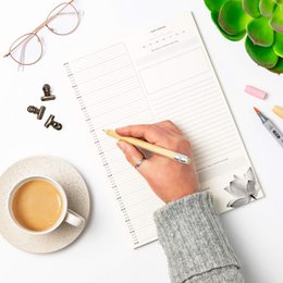 Prikkelarme A4 dagplanner 'Lotus' schrijfblok