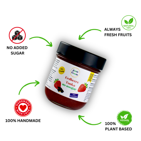 Fruitspread SUIKERVRIJ Aardbei Tonka 76% fruit
