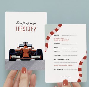 5 x Einladung Kinderparty - Formel 1