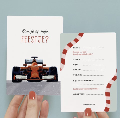 5 x Invitation Children's Party - Formula 1