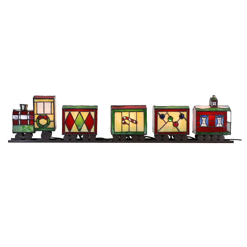 Tiffany tafellamp trein 100x9x20 cm rood green glas tiffany lampen