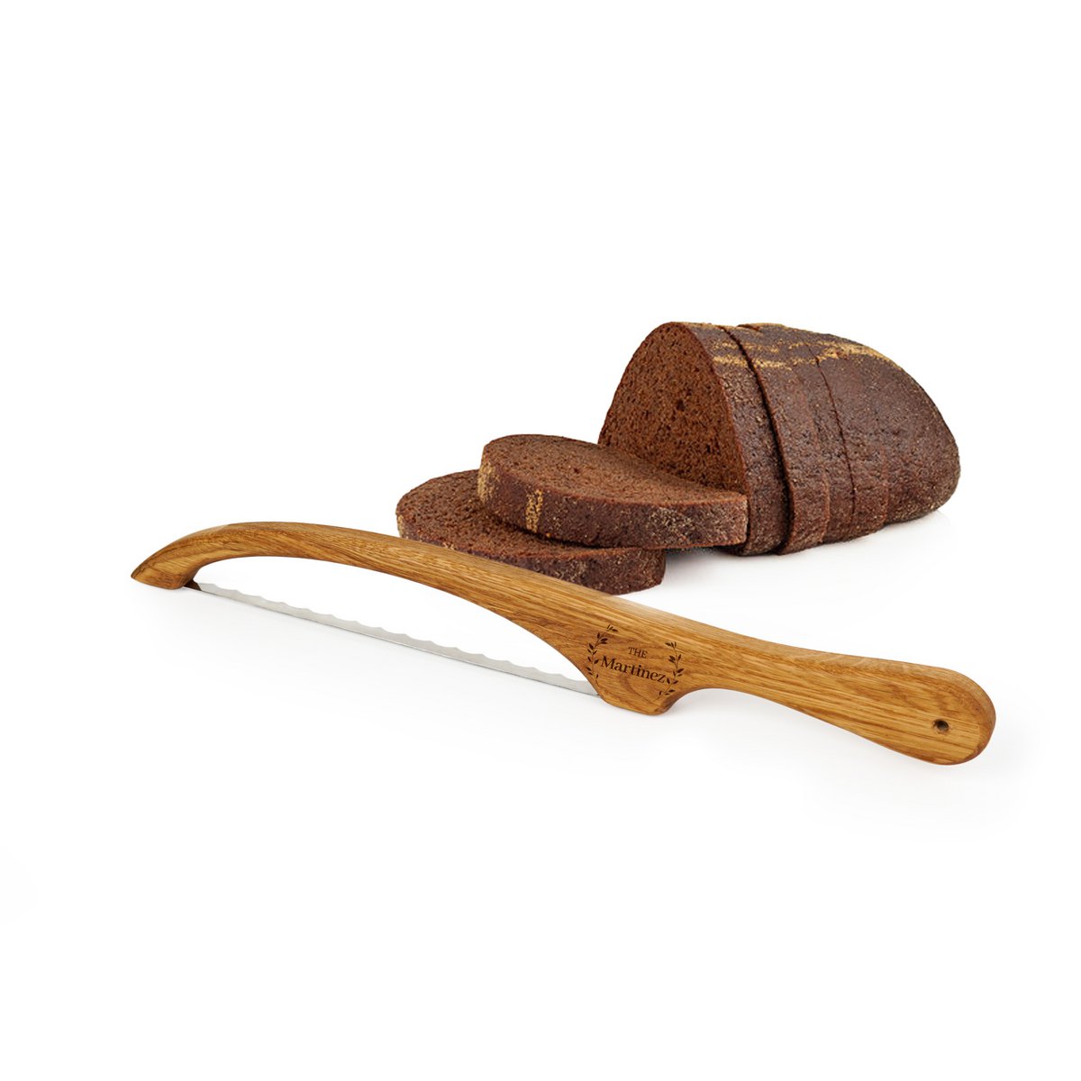 Couteau à pain en chêne pour un usage quotidien en cuisine, couteau dentelé en bois pour pain au levain, cadeau de pâtisserie, cadeaux de cuisine pour les cuisiniers