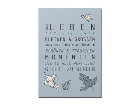 Ansichtkaart "Moments of Life", blauw