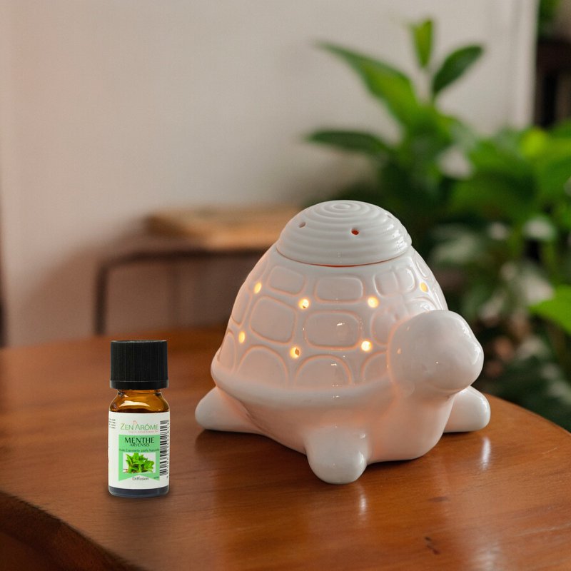 Parfümbrenner Serie Céramy – Franklin – Kerzenhalter aus lackierter Keramik – Diffusion von Duftwachs, ätherischen Ölen – dekorative Geschenkidee